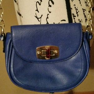 Merona Leather blue cross body purse